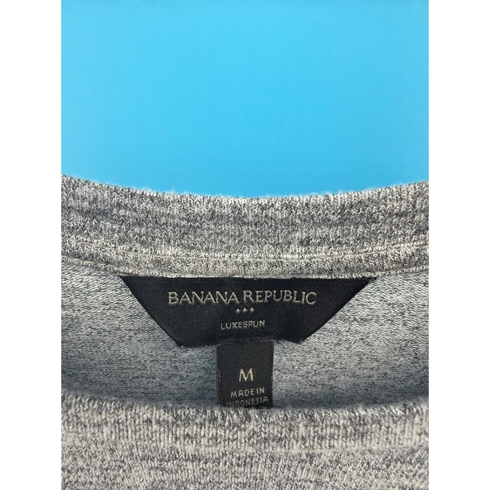 Banana Republic Luxespun Long‎ Sleeve Pocket Tee Heathered Grey Mens Medium